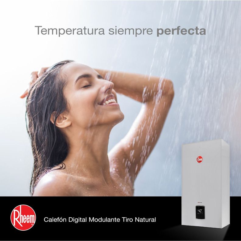 Calefont 10 litros Gas natural Tiro Natural Rheem-5