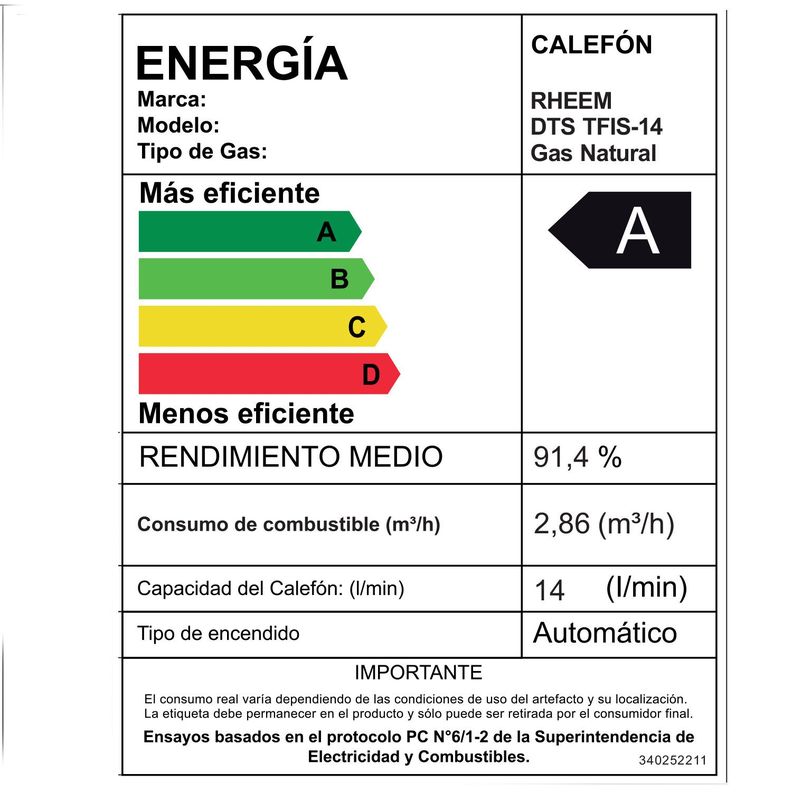 Pack Calefont Rheem 14L. T.Forzado G.Natural + Kit-7