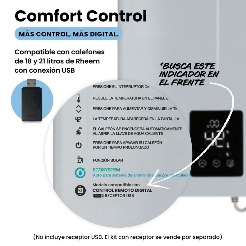 Control de Temperatura Digital Sin Receptor USB Rheem-1