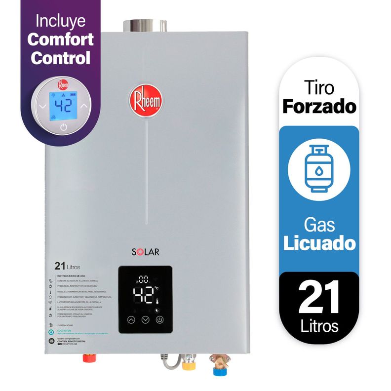 Calefont 21 litros Gas licuado Tiro forzado Rheem-1