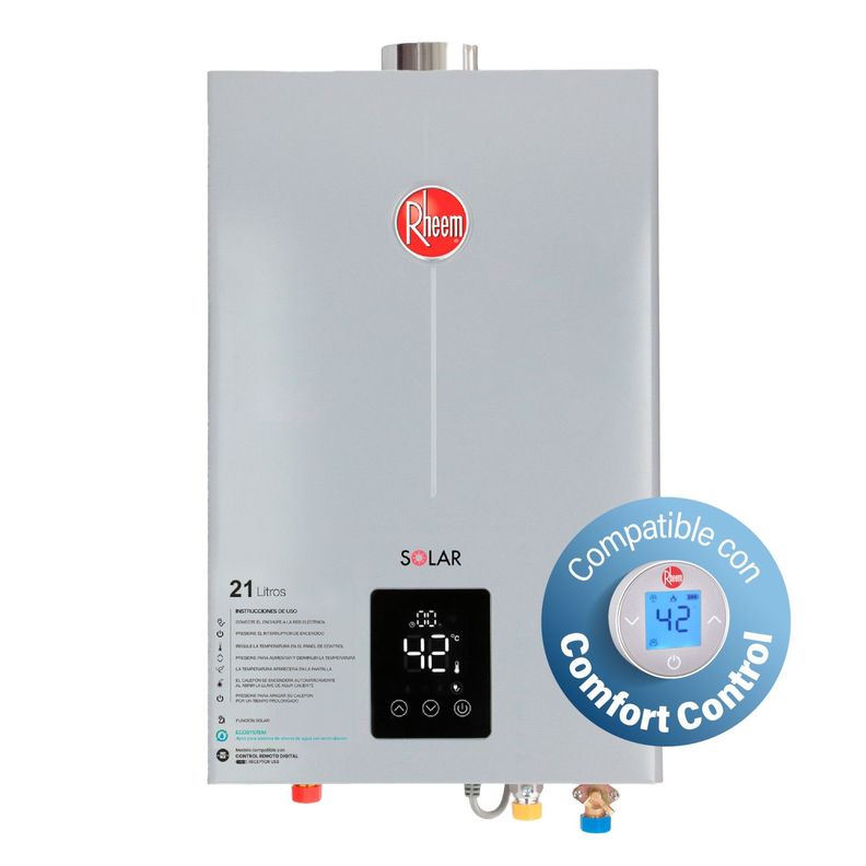 Calefont 21 L Gas Natural T. Forzado + Control digital Rheem-2