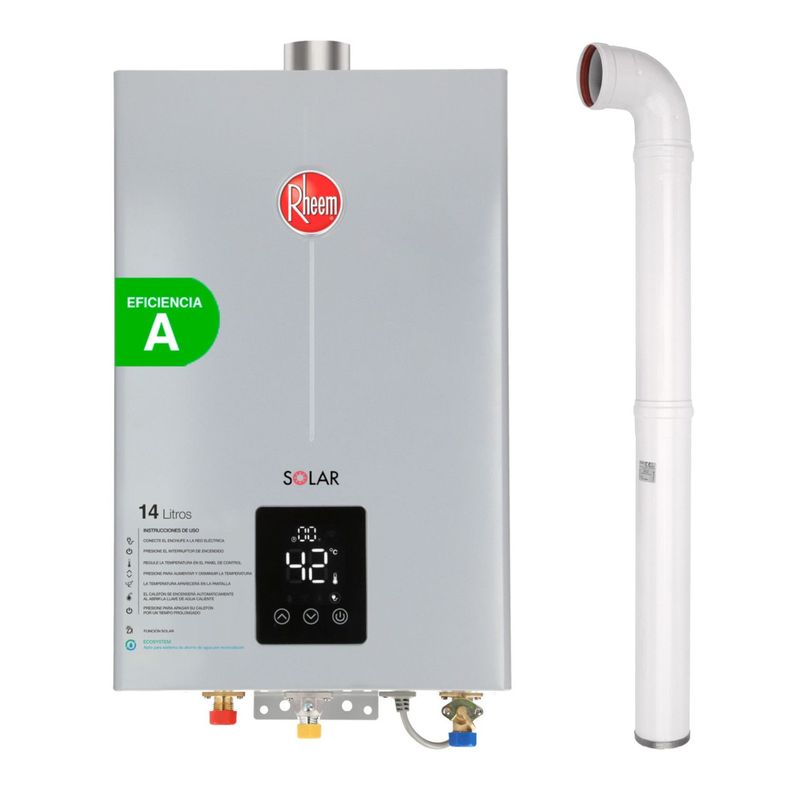 Pack Calefont Rheem 14L.T.Forzado G.Licuado + Kit-0