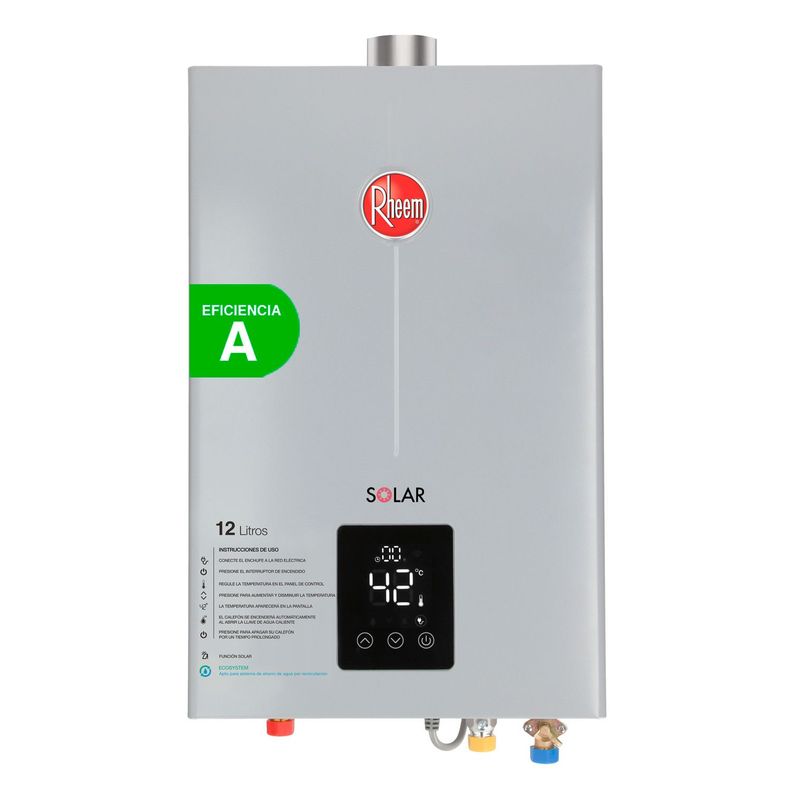 Calefont Tiro Forzado Gas Licuado Digital Rheem 12 Litros-0