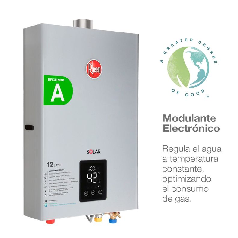 Calefont Tiro Forzado Gas Licuado Digital Rheem 12 Litros-4