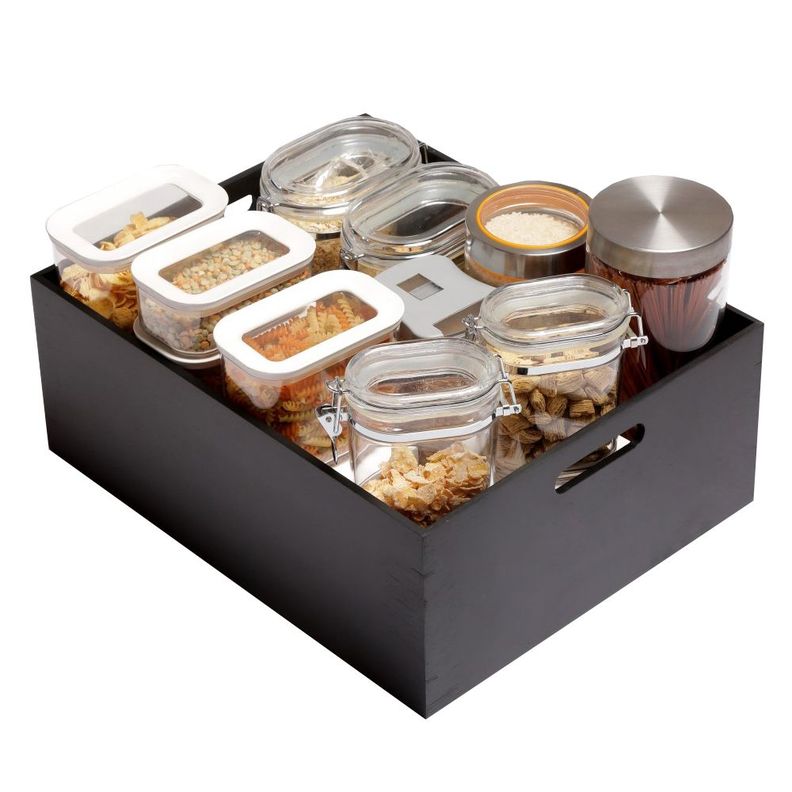 Caja Bambu hbt Negro Tamaño L 38x29x18 cm-0