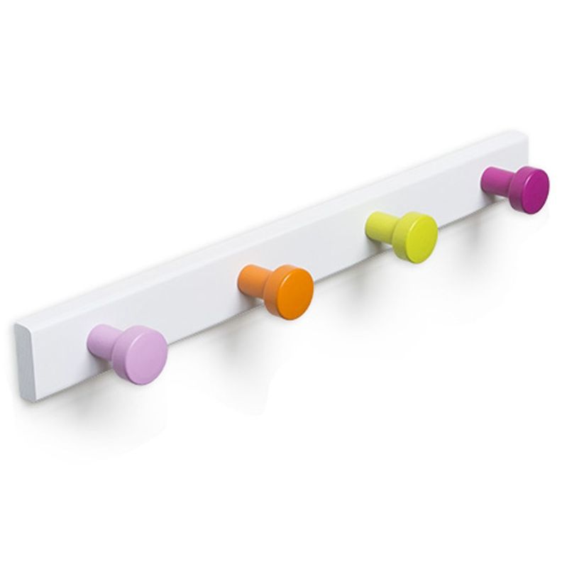 Percha 4 Pomos Colores Base Blanca Blanco [ 100 ] 1