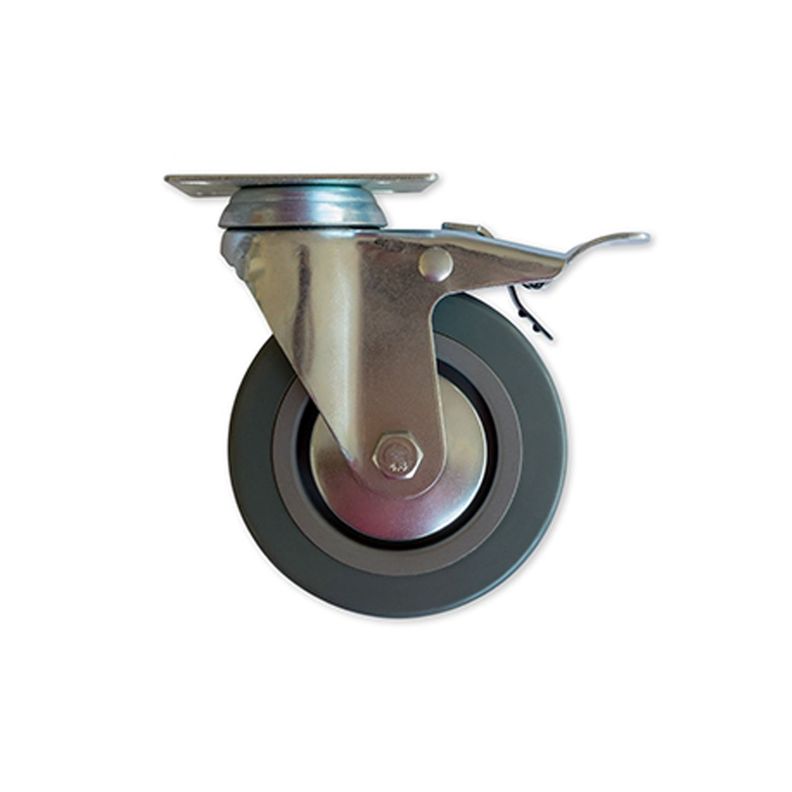 Rueda PVC 100 mm 80 Kg Con Freno hbt Azul-0