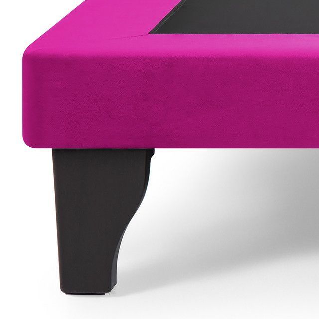 Base de Cama Europea Felpa Fucsia 2 Plazas-1