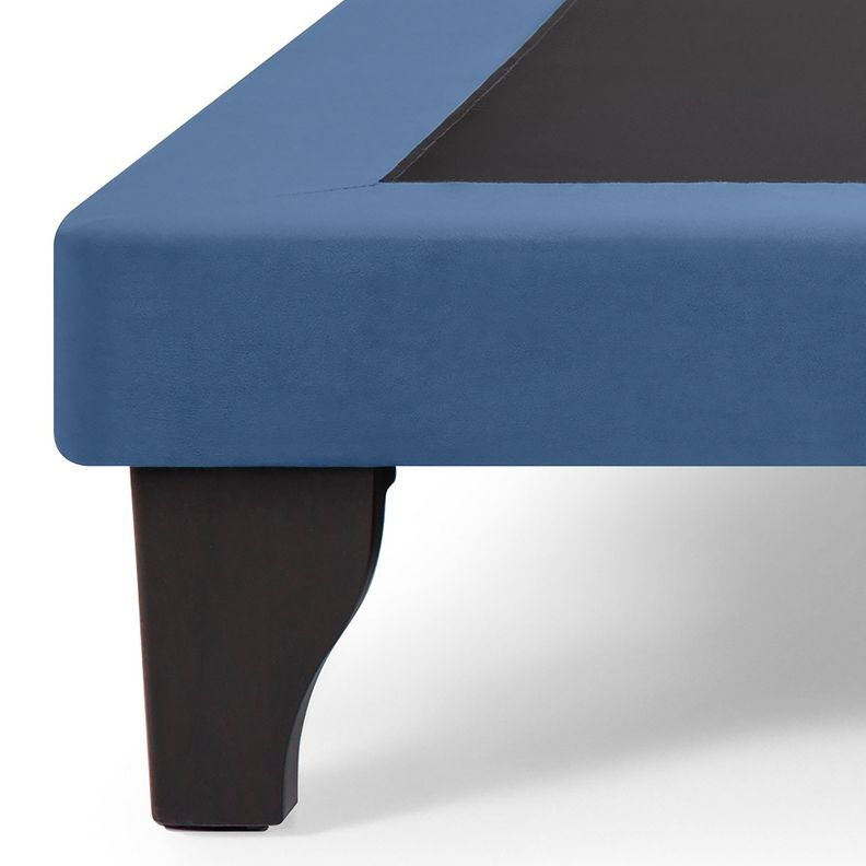 Base de Cama Europea Felpa Azul Marino 2 Plazas-1