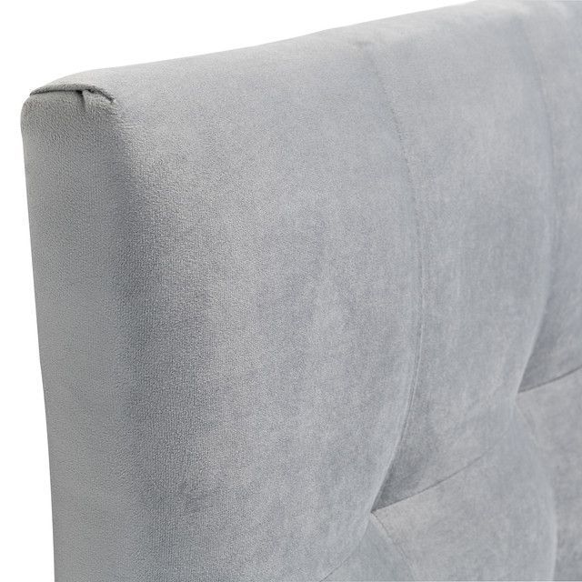 Respaldo Sevilla Con Patas Felpa 1,5 Plazas Gris-1