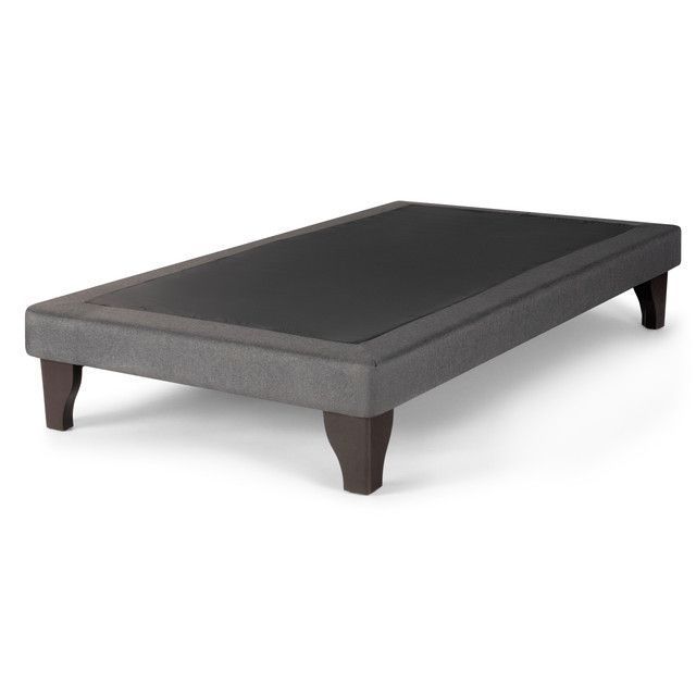 Base de Cama Europea Lino Gris Oscuro 2 Plazas-1