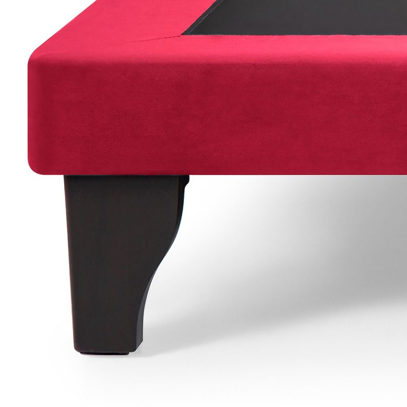 Base de Cama Europea Felpa Rojo 2 Plazas-1