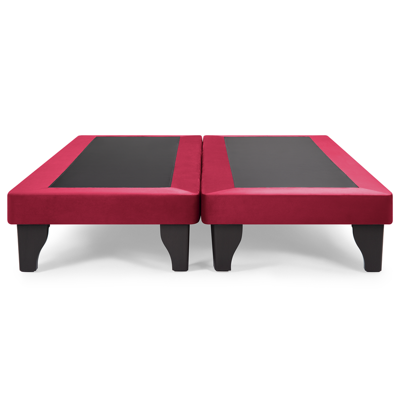 Base de Cama Europea Felpa Rojo 2 Plazas-0