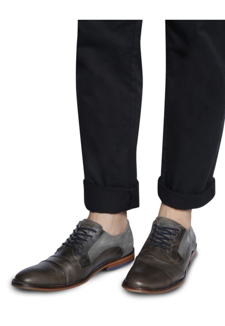 Zapatos de Cuero Hombre Ensley-0-05-Gris A-4