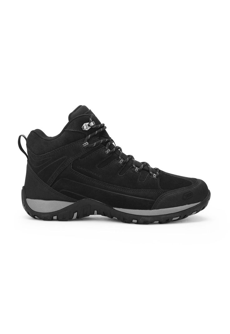 Botines Cuero Y Textil Cliffrocken-6-02 Negro-1