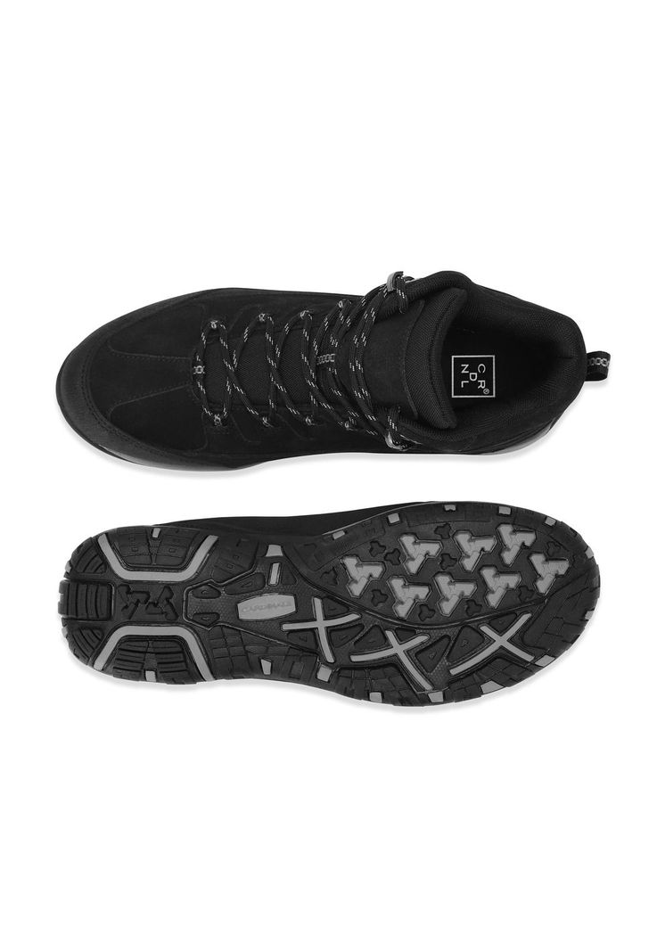 Botines Cuero Y Textil Cliffrocken-6-02 Negro-2