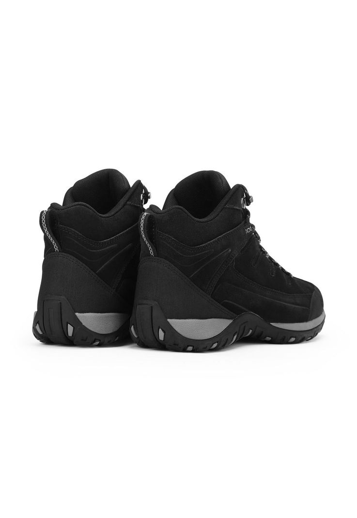 Botines Cuero Y Textil Cliffrocken-6-02 Negro-4