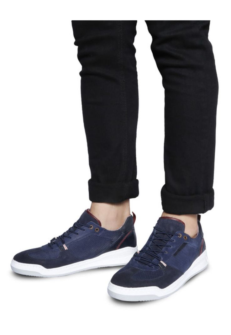Zapatillas de Cuero Hombre Wahouma-0-07-Azul A-4