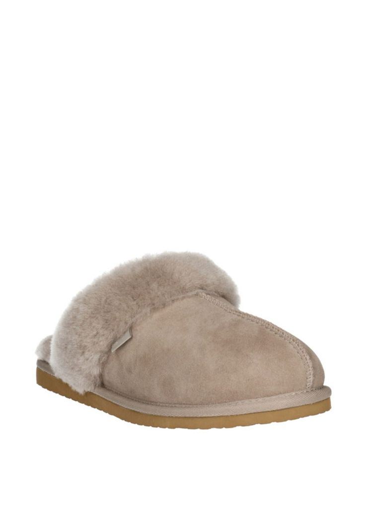 Pantufla De Cuero Clem-2-01-Gris A-1