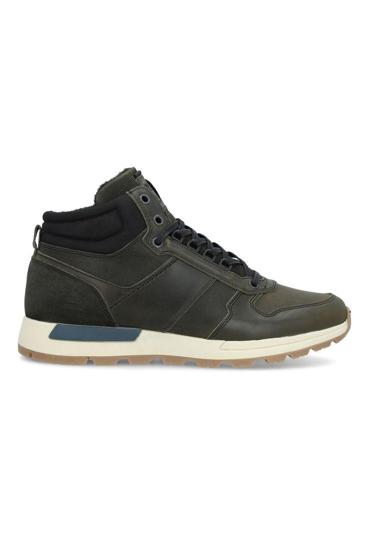 Zapatillas Caña Alta Cuero Y Textil Dudley-6-05 Verde-2