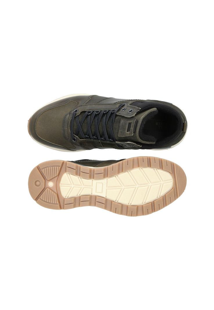 Zapatillas Caña Alta Cuero Y Textil Dudley-6-05 Verde-3