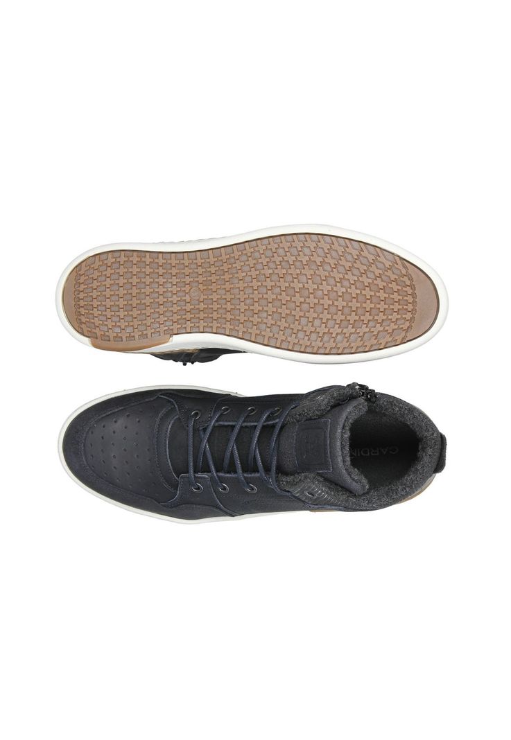 Zapatillas Cuero Caña Alta Court-6-76 Azul-2