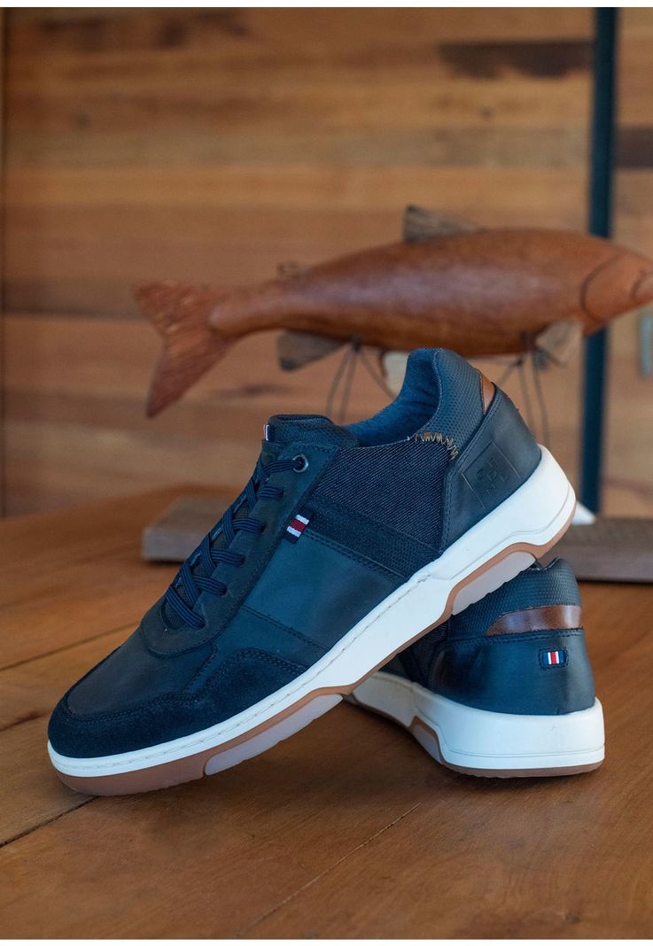 Zapatillas Cuero Y Textil Brass-0-30 Azul-3
