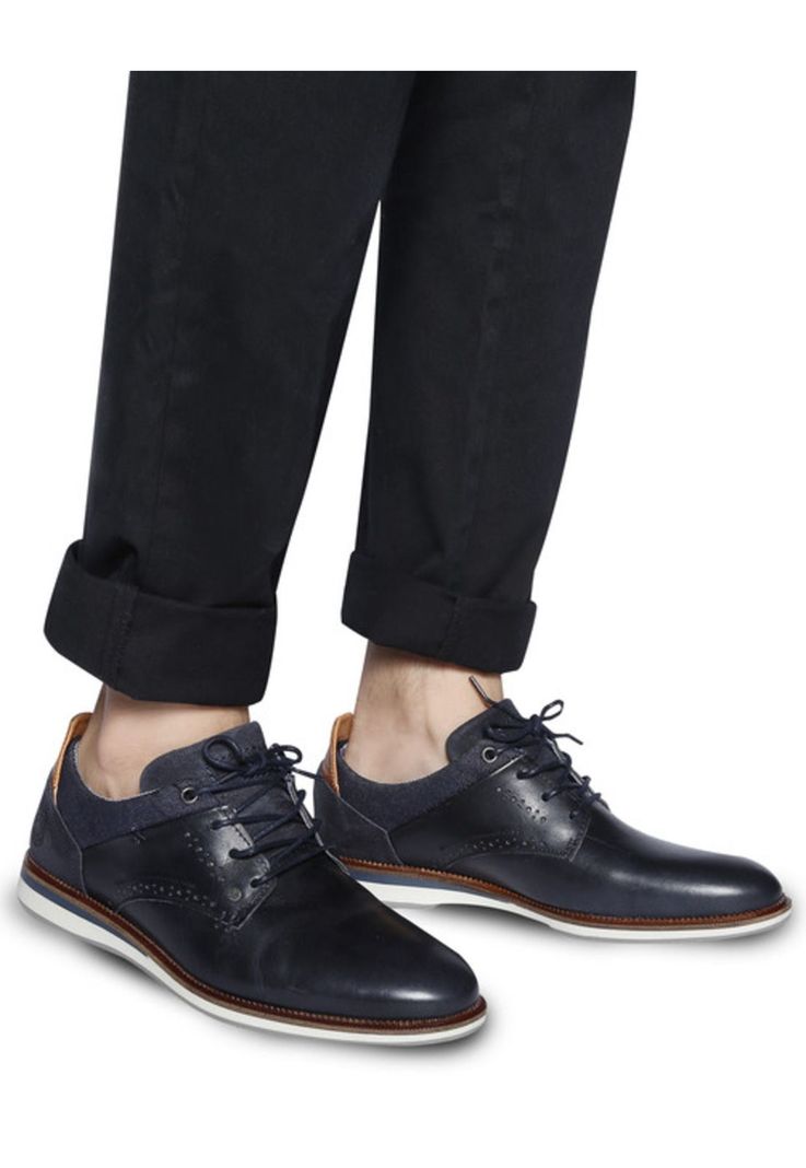 Zapatos de Cuero Hombre Dartry-0-64-Azul A-4