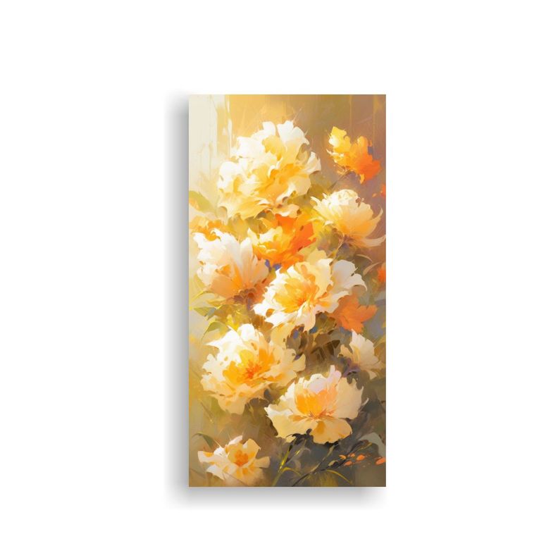 Cuadro De Decoración En Relieve Flores Amarillas  80x160cm-0