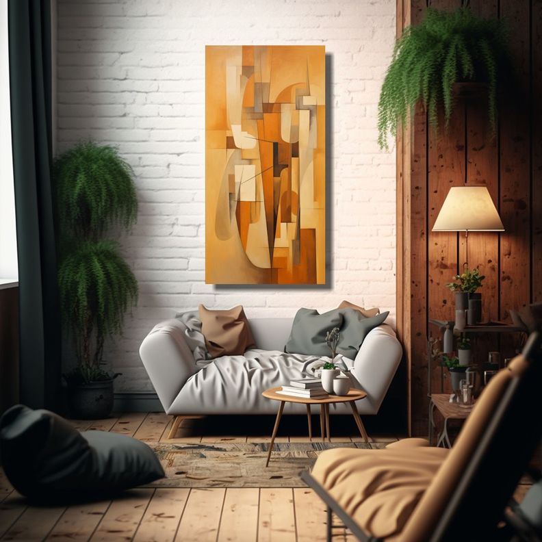 Cuadro De Arte De Pared Inspirada En El Cubismo 60x120cm-2