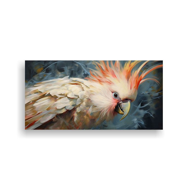 Cuadro De Ave Exótica Pintura Al Estilo Óleo Est 40x20cm-0