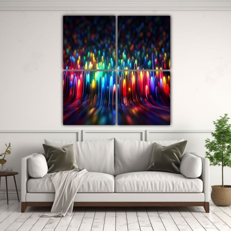 Pinturas Decorativas Con Fondo De Luces Coloridas 180x180 Cm-2