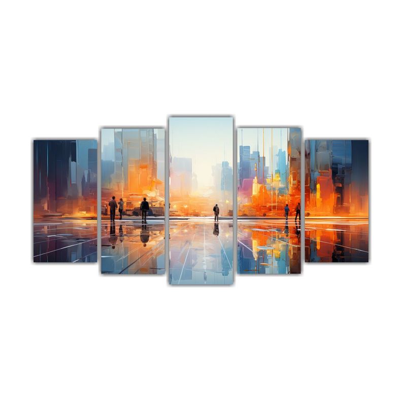 Lienzos Impresos Reflejo De Un Edificio Moderno 150x75 Cm