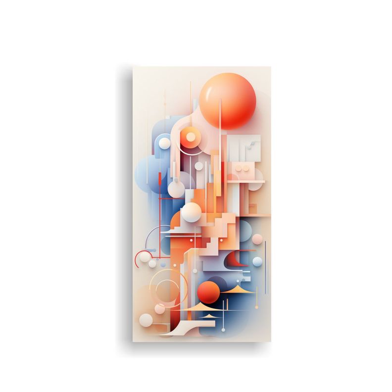 Cuadro Abstracto En Bastidor Colorido Y Exclusivo 80x160cm-0