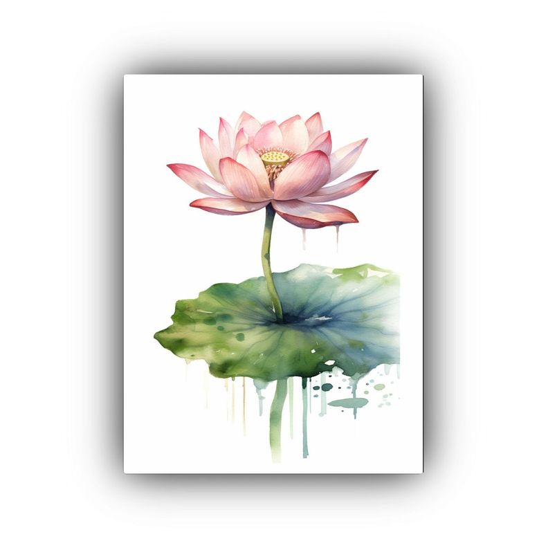 Pintura Decorativa De Arte Cuadro: Flor De Loto 40x60cm-0