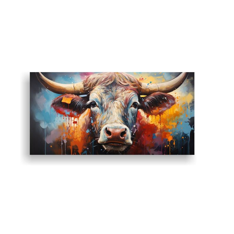 Pintura Al Estilo óleo De Vaca En Lienzo, Estilo  60x30cm-0