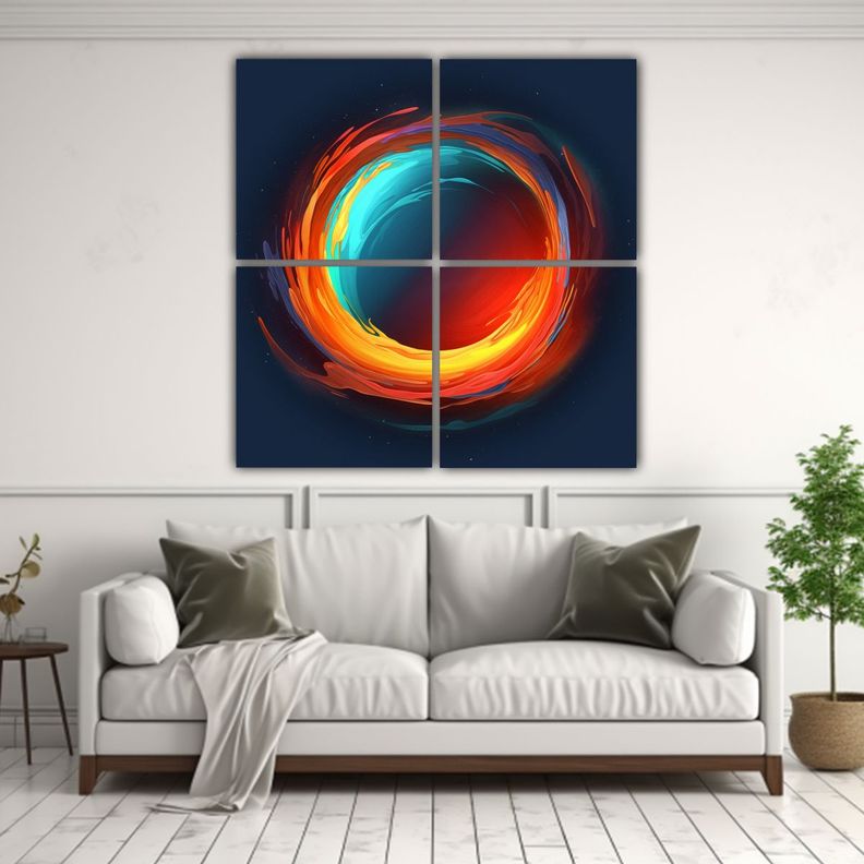 Cuadro Inspirador Living Juego Móvil Con Efecto 200x200 Cm-2