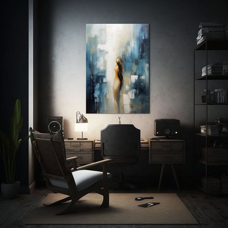 Pintura Abstracta Realismo En óleo De Pinceladas 30x40cm-2