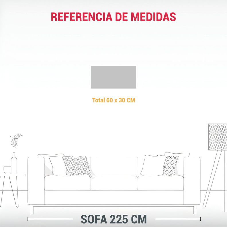 Cuadro Moderno Habitación Rosa Ondulado 60x30cm-1