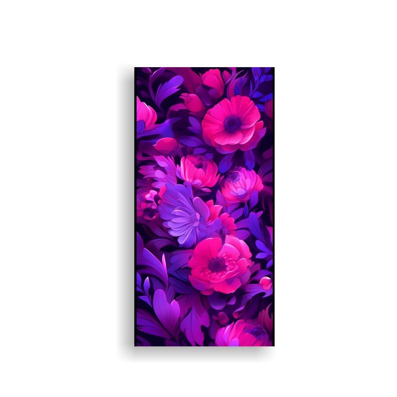 Arte De Pared Dibujo Living Colores Morado Y Rosa  50x100cm-0