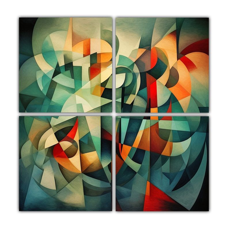 Cuatro Cuadros De Pared Lineales Aliyun 40x40 Cm