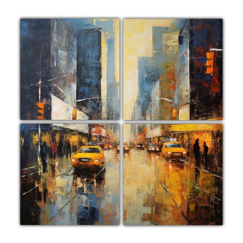 Cuatro Lienzos Inspiracion Vida Pintura Al oleo 100x100 Cm
