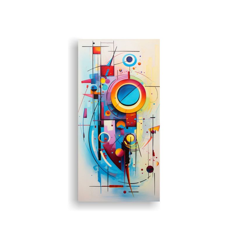 Cuadro Abstracto Vibrante Inspirado En Kandinsky,  70x140cm-0