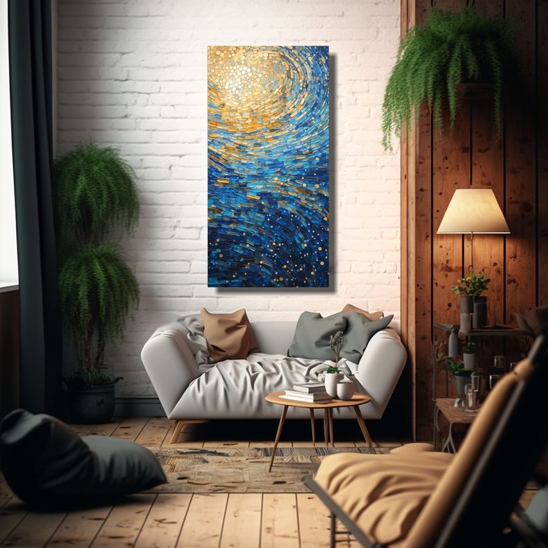 Pinturas Decorativas Estilo Luminoso Puntillismo 60x120cm-2