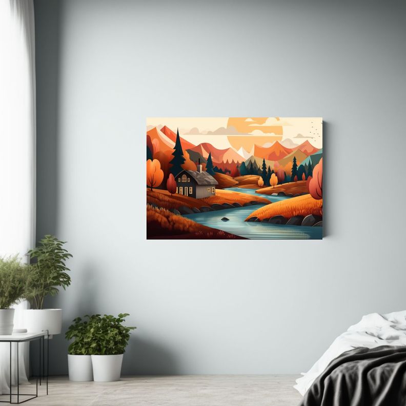 Paisajes Naturales Otoñales Para Decoración Inspiradora. 45x30cm-2