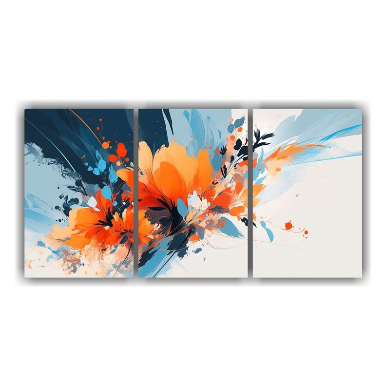 Pinturas Decorativas Con Diseno Luminoso Naranja 60x30 Cm
