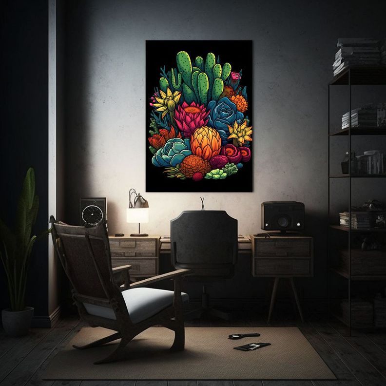 De Colorear De Cactus Y Suculentas Con Arte 50x75 Cm-2