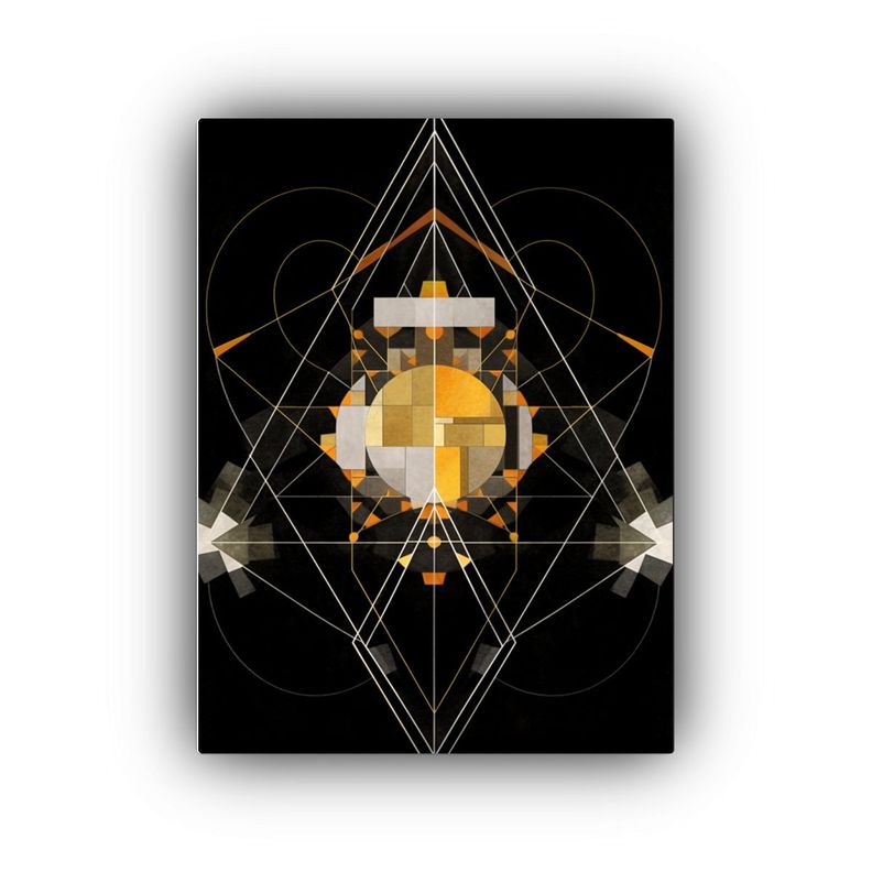 Pintura De Geometría Sagrada Con Fondo Blanco: 40x50cm-0