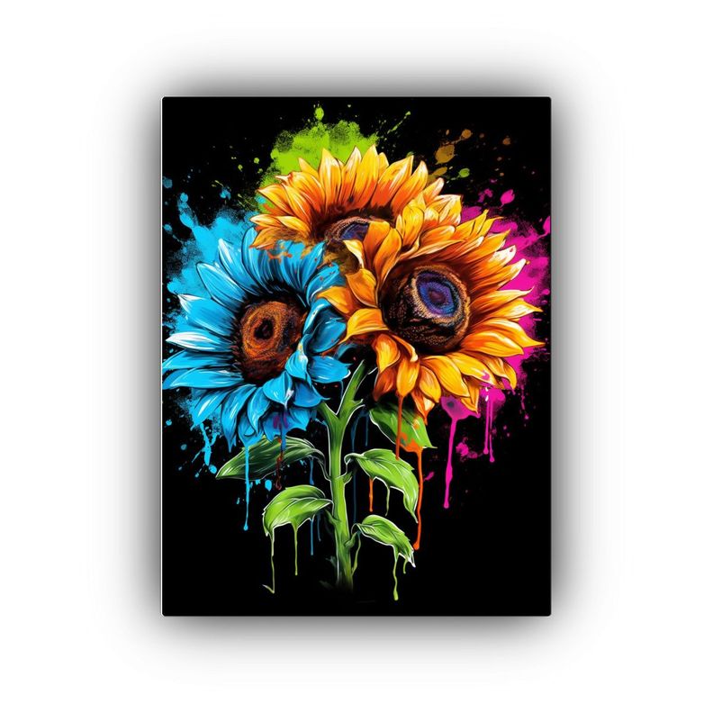 Cuadro Expresión Rectangular Tres Girasoles 30x45cm