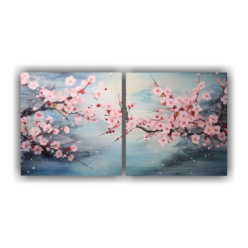 Cuadro Decorativo Con Flores De Cerezo Flotando 160x80 Cm-0